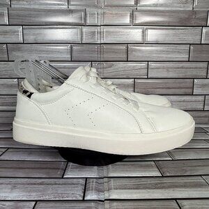 Dr. Scholl's Women's White Leather Wink Lace Sneakers Shoe Size 10